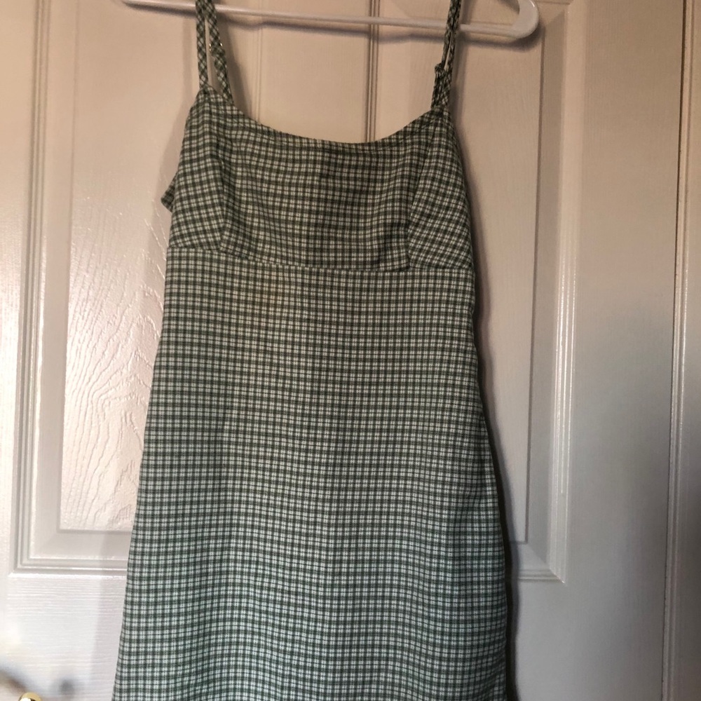 Brandy Melville Green Gingham Dress
